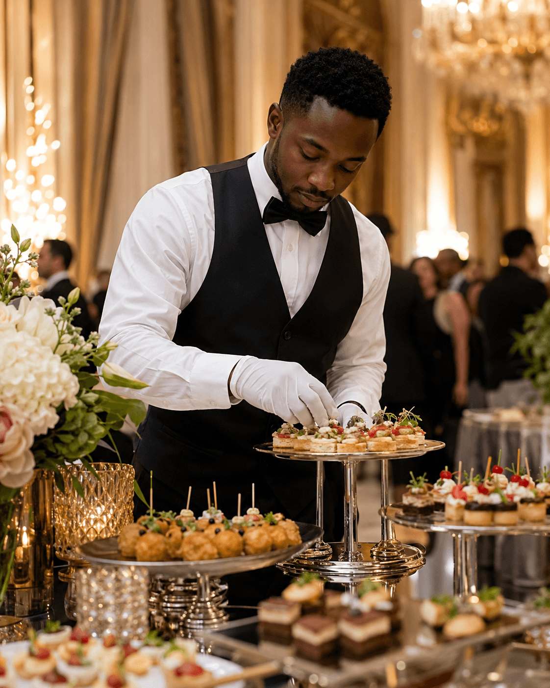 Cuisine gastronomique servie pour une réception